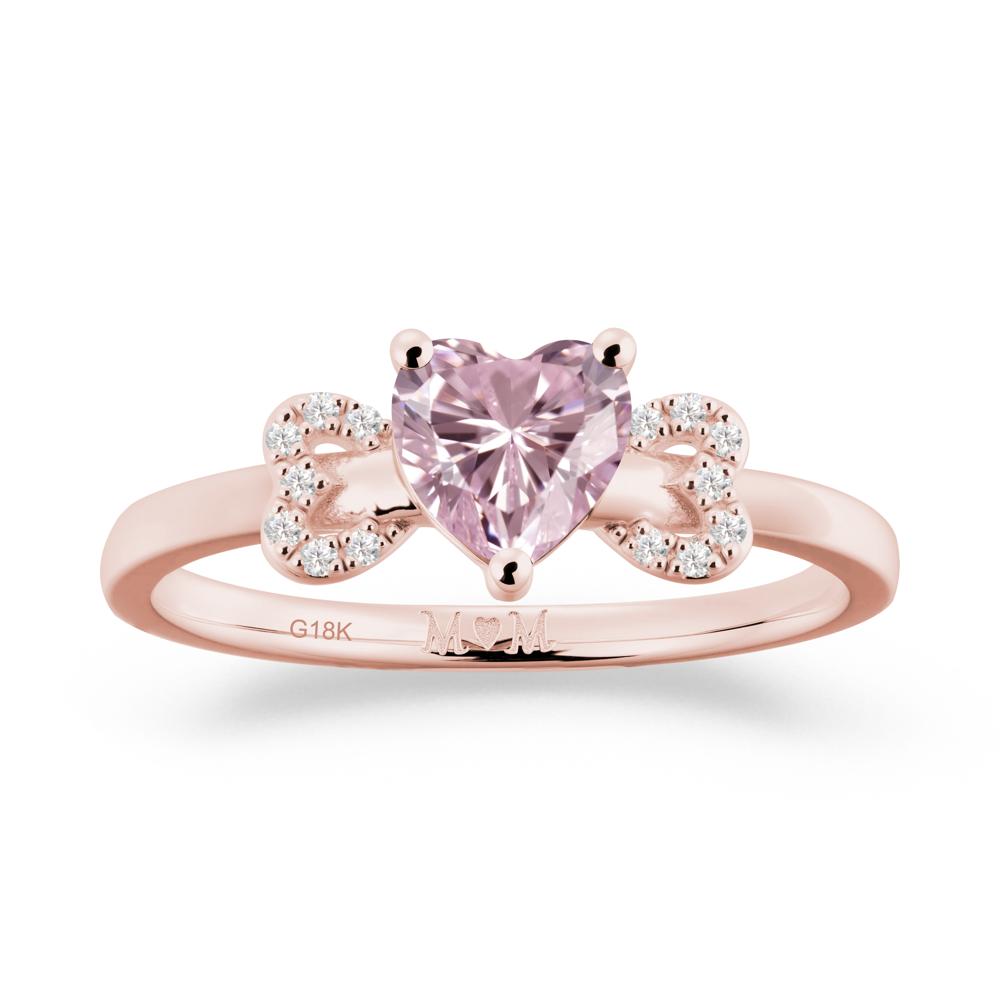 Heart Shapped Pink Cubic Zirconia Statement Ring - LUO Jewelry #metal_18k rose gold