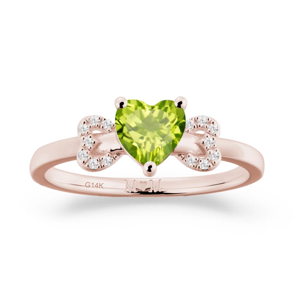 Heart Shapped Peridot Statement Ring - LUO Jewelry #metal_14k rose gold