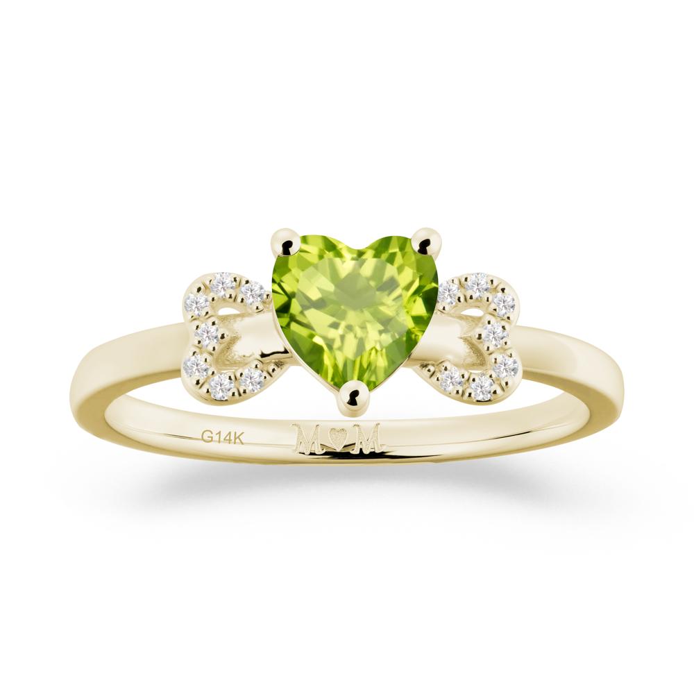 Heart Shapped Peridot Statement Ring - LUO Jewelry #metal_14k yellow gold