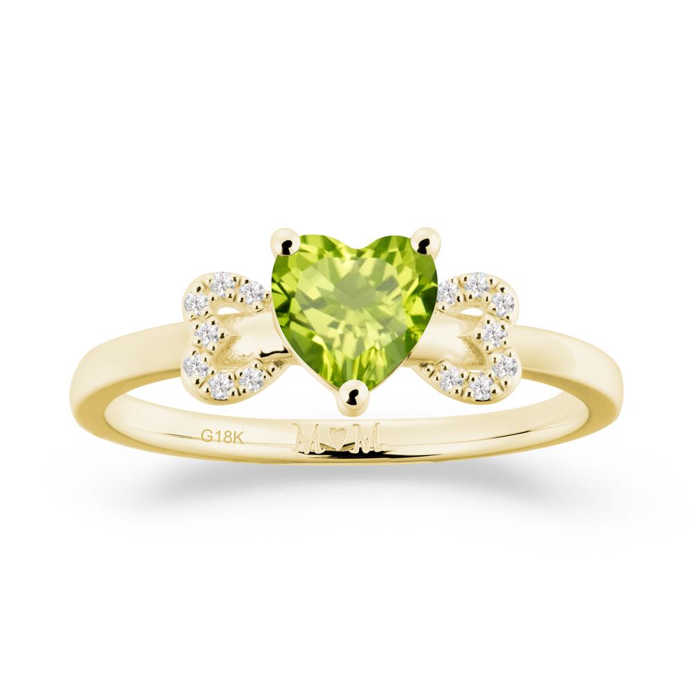 Heart Shapped Peridot Statement Ring - LUO Jewelry #metal_18k yellow gold