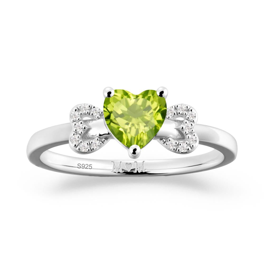 Heart Shapped Peridot Statement Ring - LUO Jewelry #metal_sterling silver