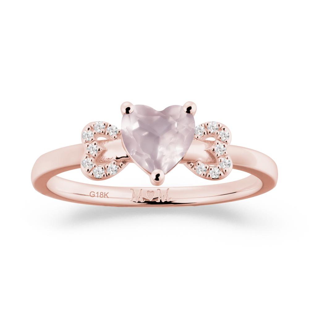 Heart Shapped Rose Quartz Statement Ring - LUO Jewelry #metal_18k rose gold