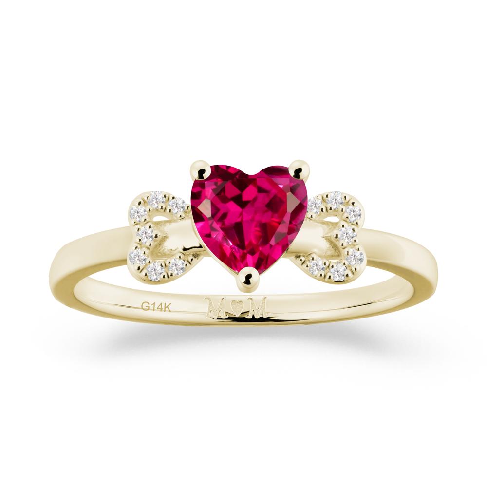 Heart Shapped Ruby Statement Ring - LUO Jewelry #metal_14k yellow gold