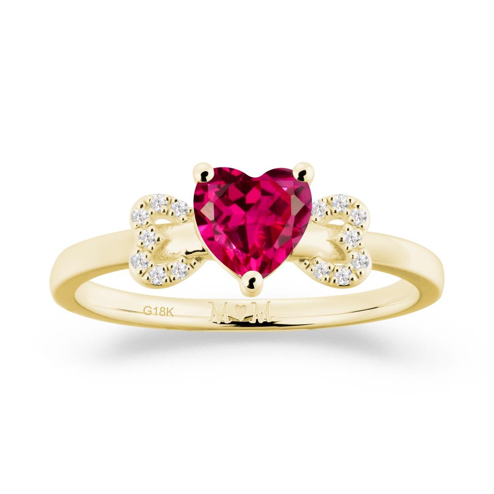 Heart Shapped Ruby Statement Ring - LUO Jewelry #metal_18k yellow gold