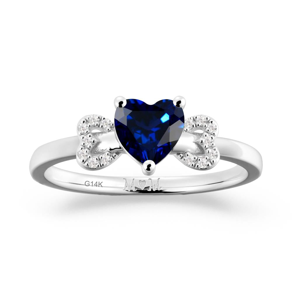 Heart Shapped Sapphire Statement Ring - LUO Jewelry #metal_14k white gold