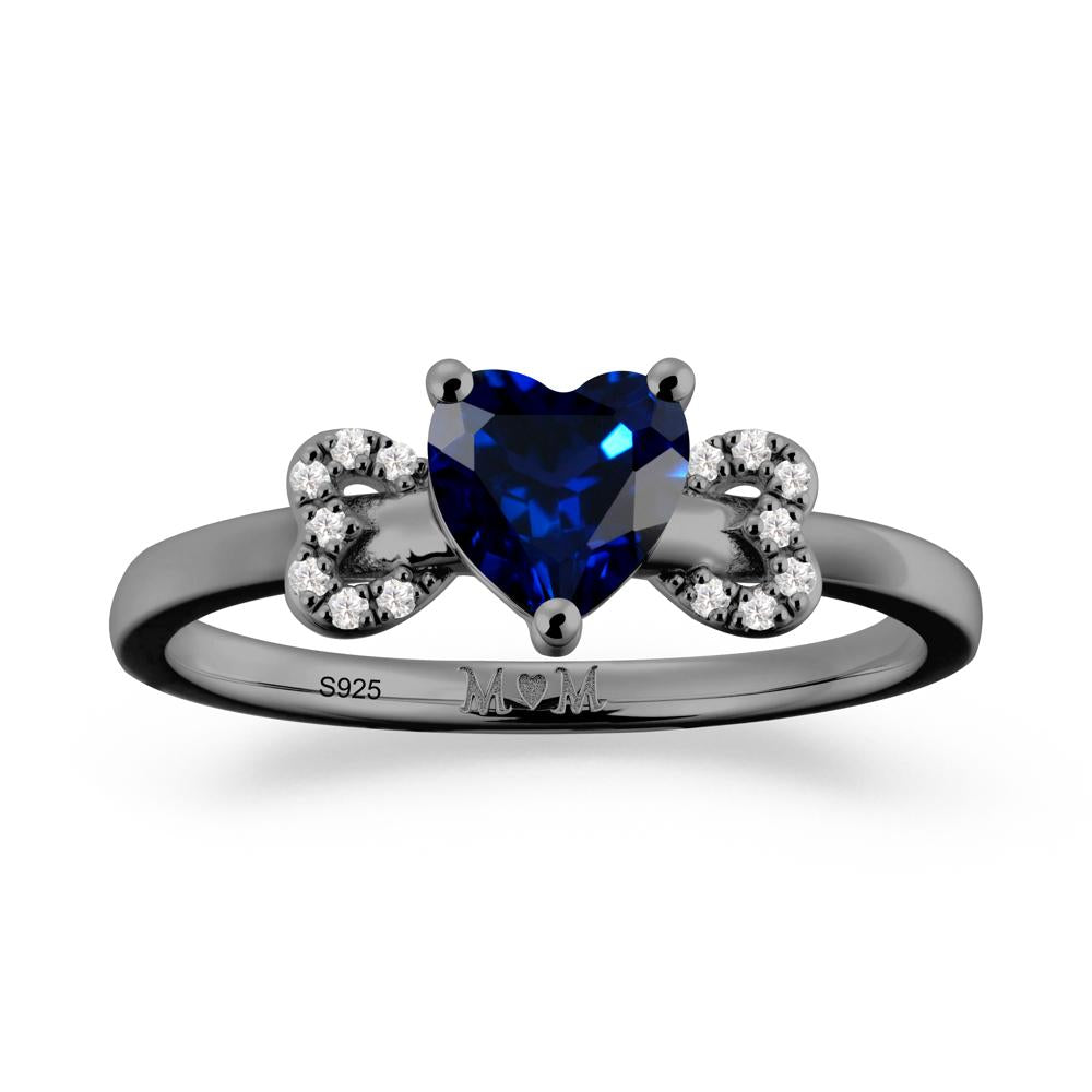 Heart Shapped Sapphire Statement Ring - LUO Jewelry #metal_black finish sterling silver