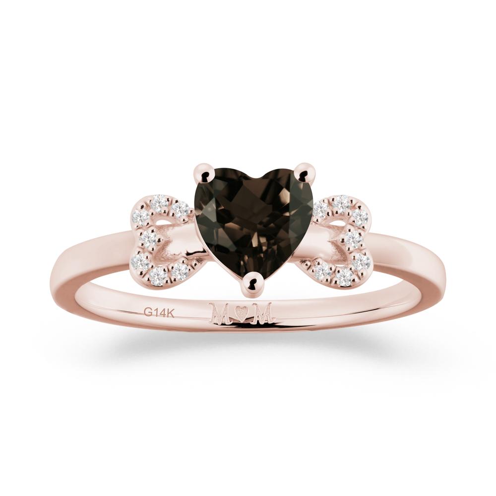 Heart Shapped Smoky Quartz Statement Ring - LUO Jewelry #metal_14k rose gold