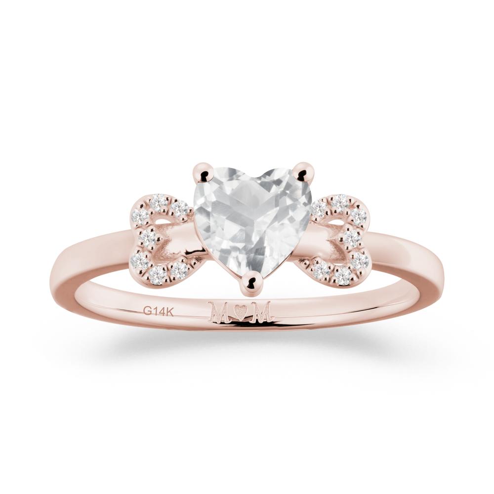 Heart Shapped White Topaz Statement Ring - LUO Jewelry #metal_14k rose gold