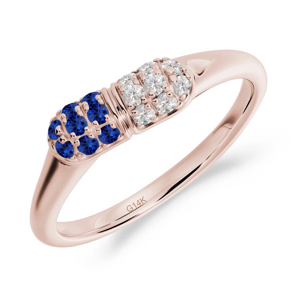 Sapphire and Cubic Zirconia Cluster Ring for Nurses Day - LUO Jewelry #metal_14k rose gold