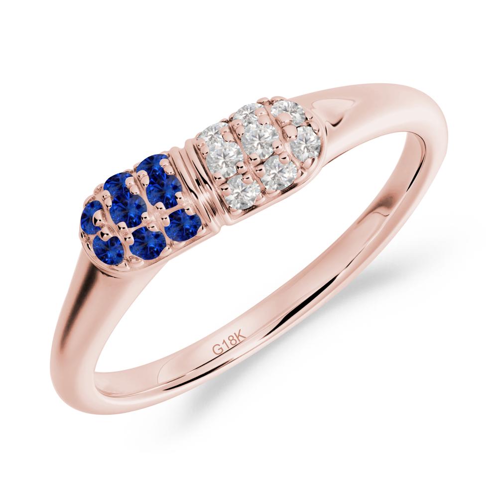 Sapphire and Cubic Zirconia Cluster Ring for Nurses Day - LUO Jewelry #metal_18k rose gold