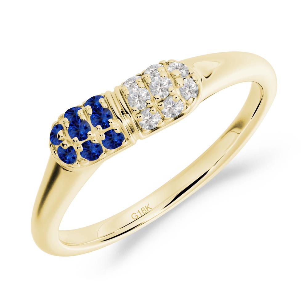 Sapphire and Cubic Zirconia Cluster Ring for Nurses Day - LUO Jewelry #metal_18k yellow gold