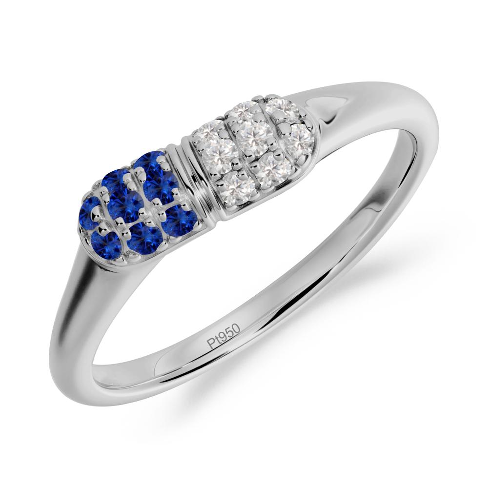 Sapphire and Cubic Zirconia Cluster Ring for Nurses Day - LUO Jewelry #metal_platinum