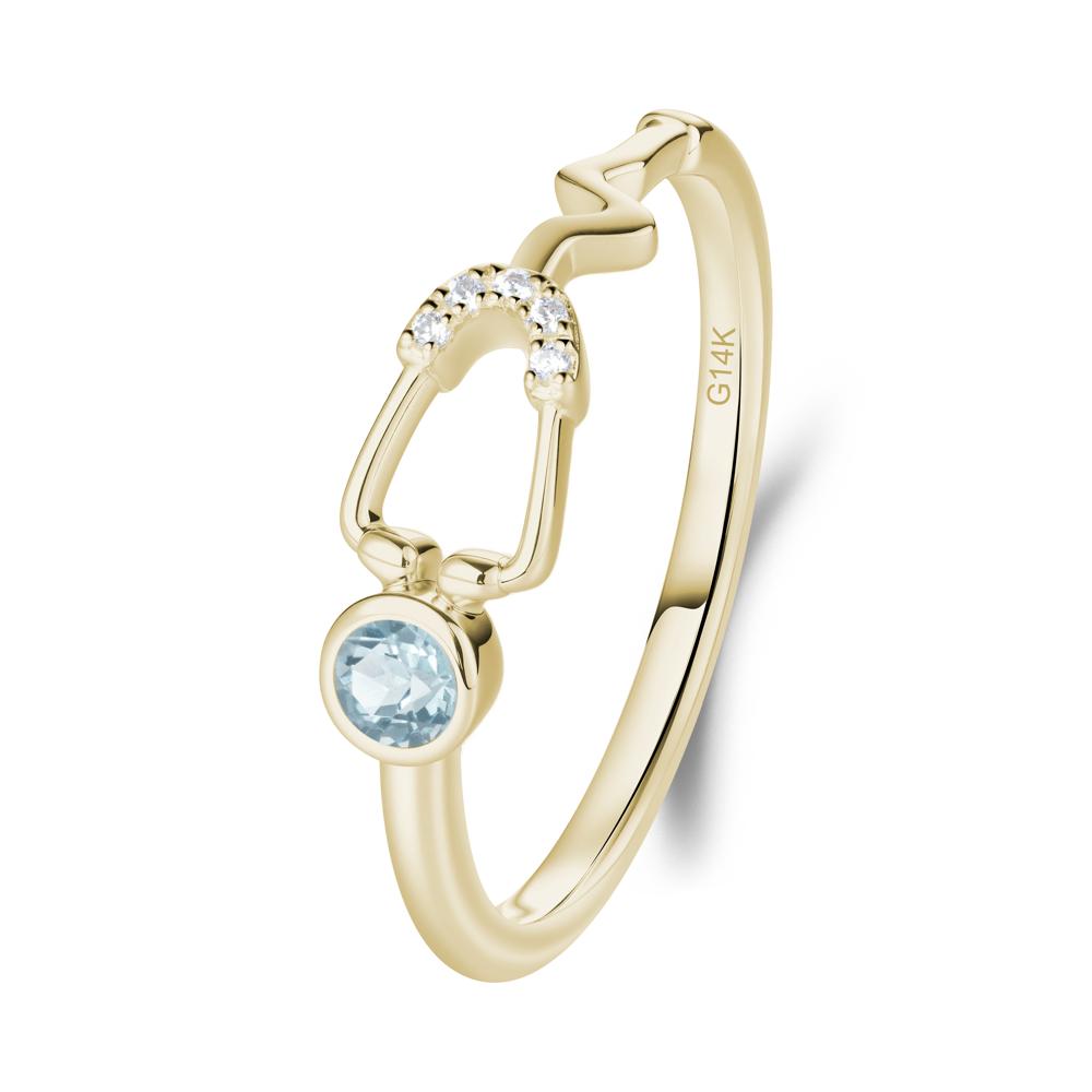 Stethoscope Aquamarine Ring for Nurses - LUO Jewelry #metal_14k yellow gold