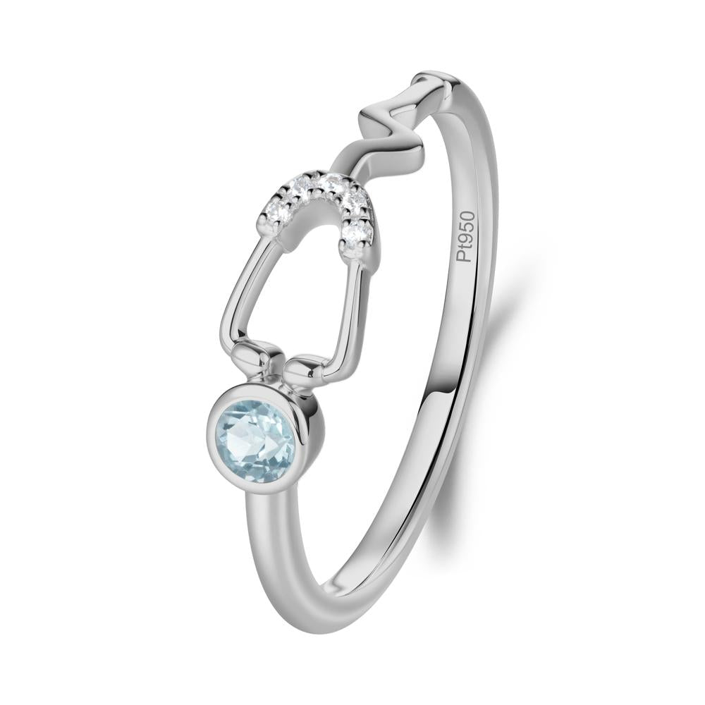 Stethoscope Aquamarine Ring for Nurses - LUO Jewelry #metal_platinum