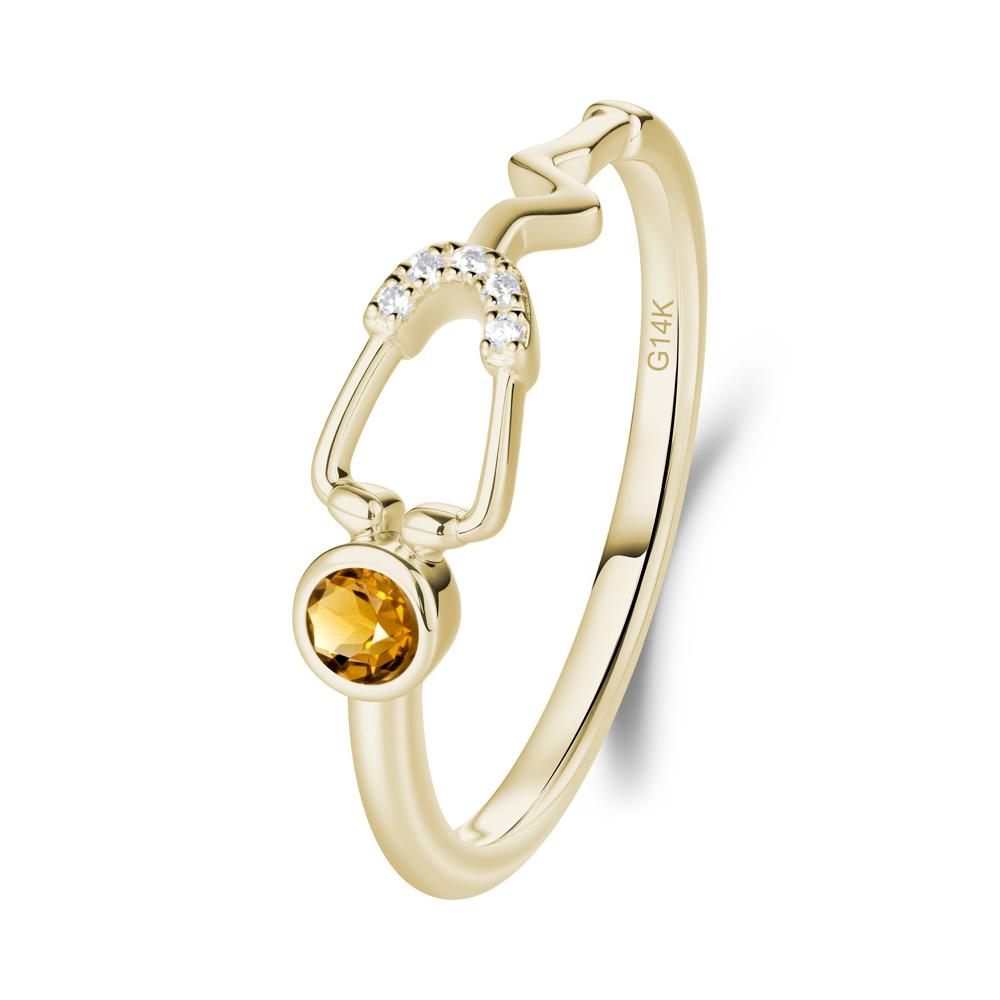 Stethoscope Citrine Ring for Nurses - LUO Jewelry #metal_14k yellow gold