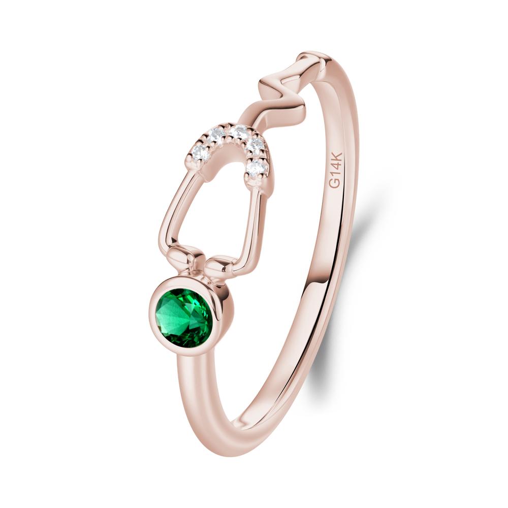 Stethoscope Emerald Ring for Nurses - LUO Jewelry #metal_14k rose gold