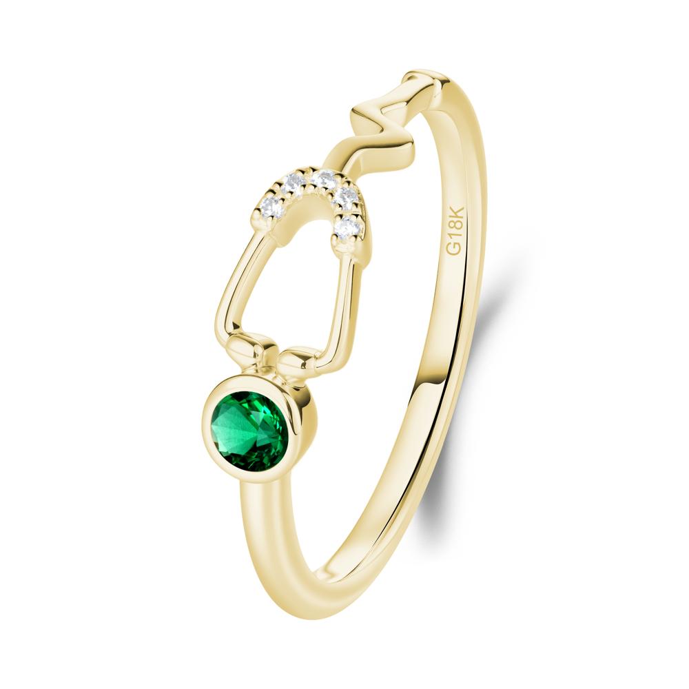 Stethoscope Emerald Ring for Nurses - LUO Jewelry #metal_18k yellow gold
