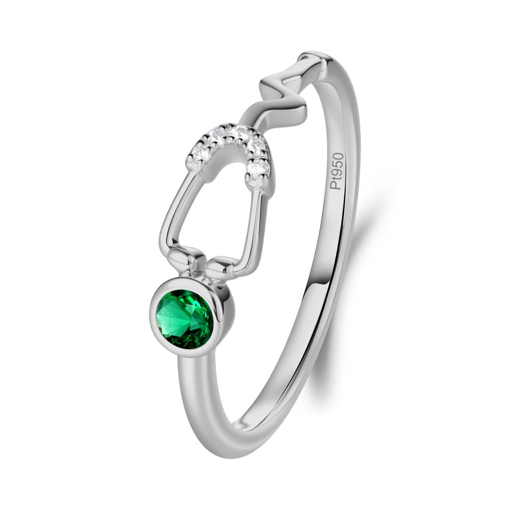 Stethoscope Emerald Ring for Nurses - LUO Jewelry #metal_platinum