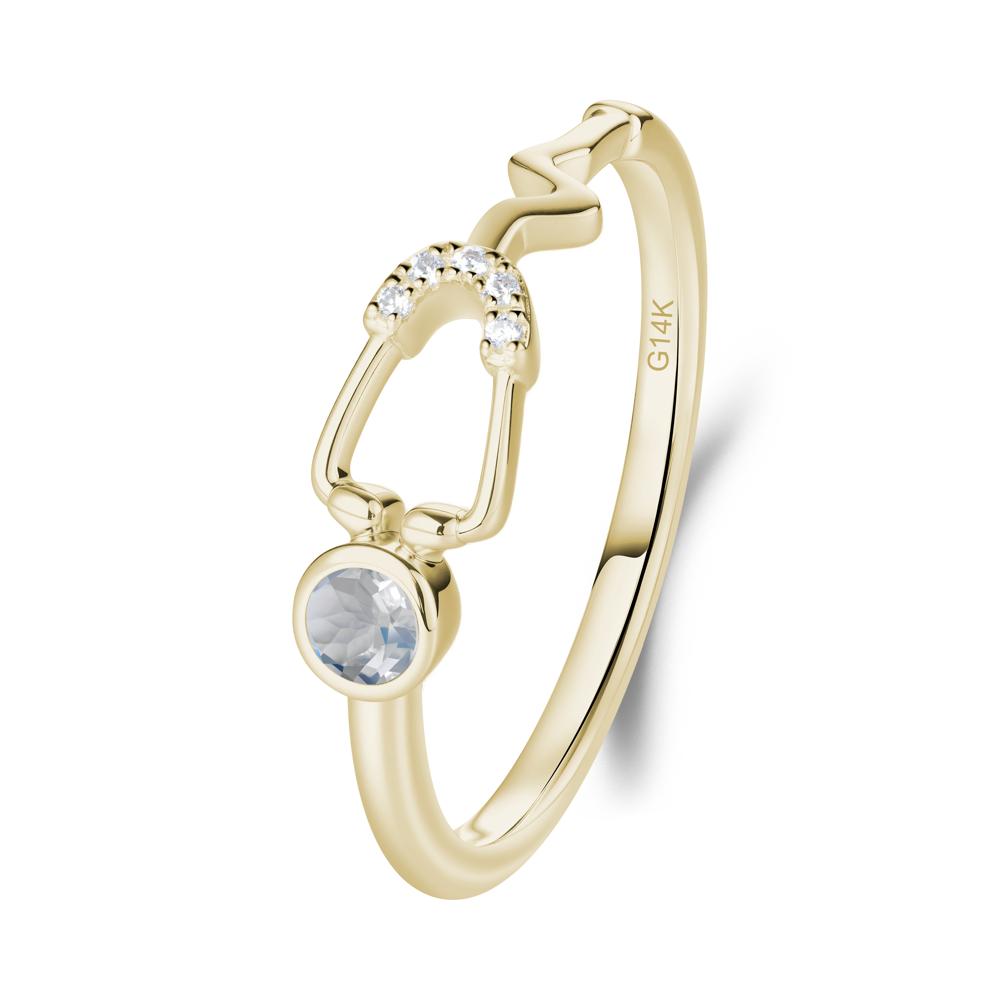Stethoscope Inspired Moonstone Ring - LUO Jewelry #metal_14k yellow gold