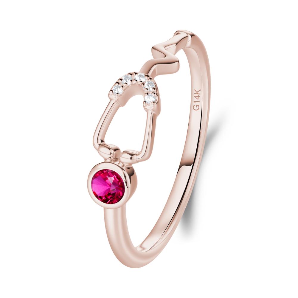 Stethoscope Inspired Ruby Ring - LUO Jewelry #metal_14k rose gold