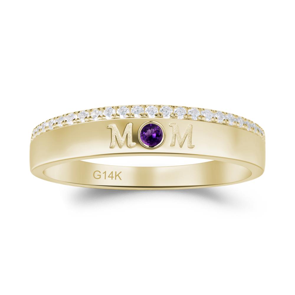 Amethyst Eternity Mother's Ring - LUO Jewelry #metal_14k yellow gold