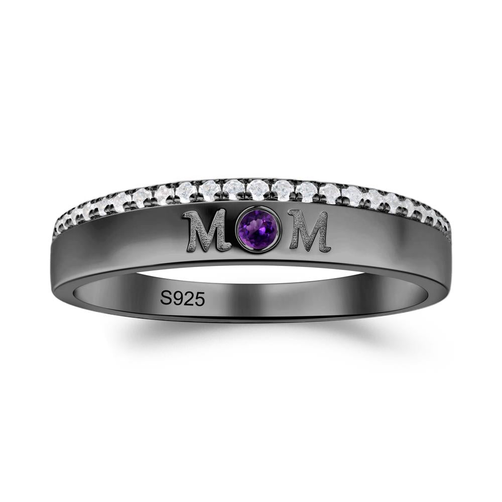 Amethyst Eternity Mother's Ring - LUO Jewelry #metal_black finish sterling silver