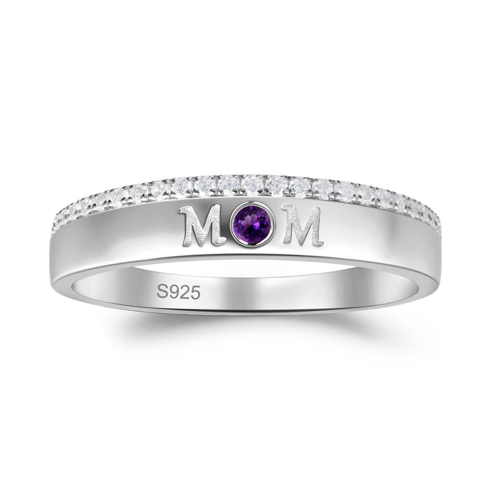 Amethyst Eternity Mother's Ring - LUO Jewelry #metal_sterling silver