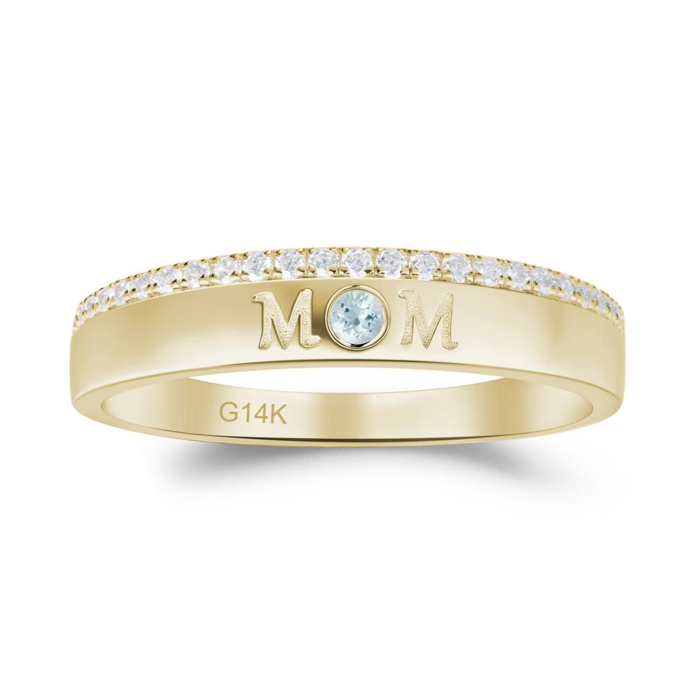 Aquamarine Eternity Mother's Ring - LUO Jewelry #metal_14k yellow gold