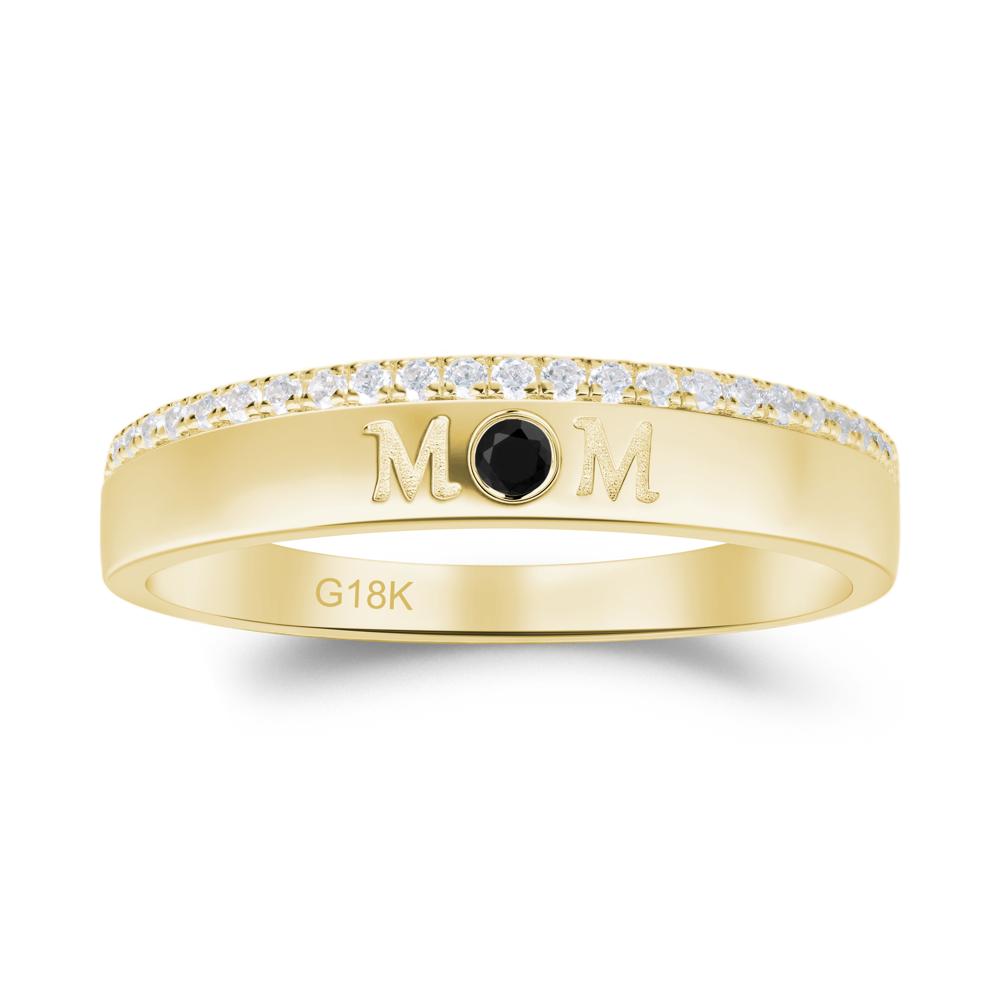 Black Spinel Eternity Mother's Ring - LUO Jewelry #metal_18k yellow gold
