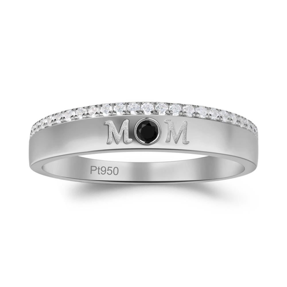 Black Spinel Eternity Mother's Ring - LUO Jewelry #metal_platinum