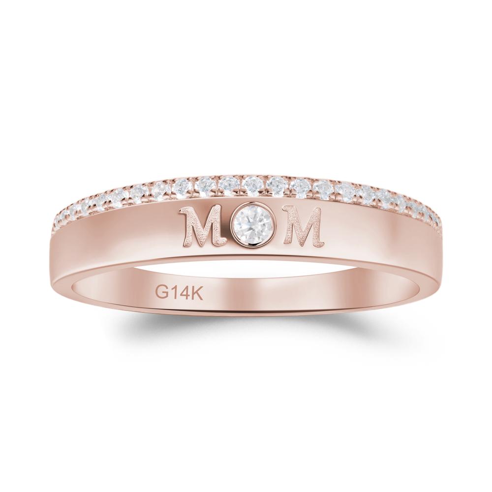 Round Cubic Zirconia Eternity Mom Ring - LUO Jewelry #metal_14k rose gold