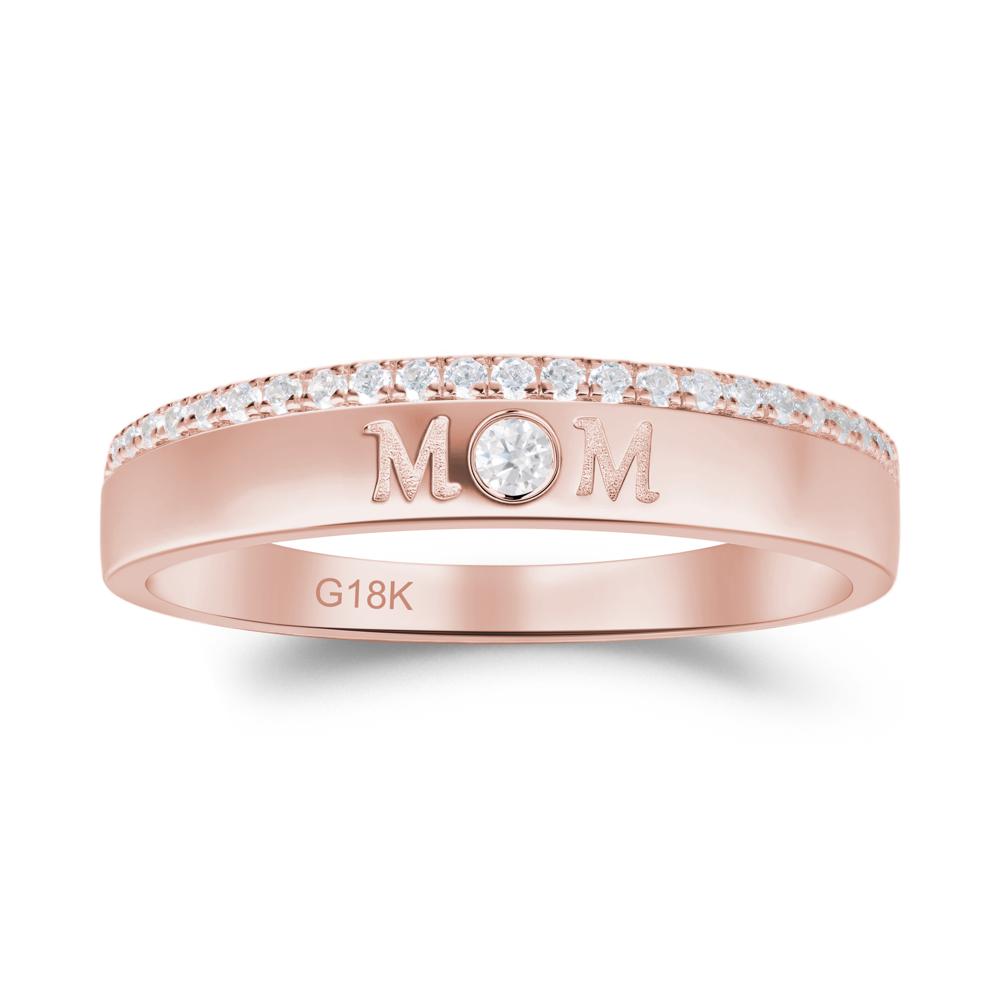 Round Cubic Zirconia Eternity Mom Ring - LUO Jewelry #metal_18k rose gold