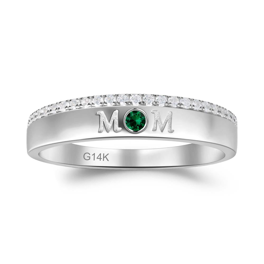 Emerald Eternity Mother's Ring - LUO Jewelry #metal_14k white gold