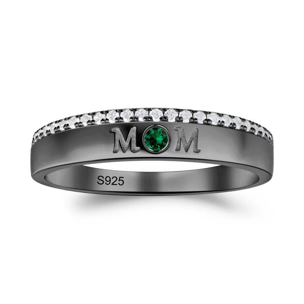 Emerald Eternity Mother's Ring - LUO Jewelry #metal_black finish sterling silver