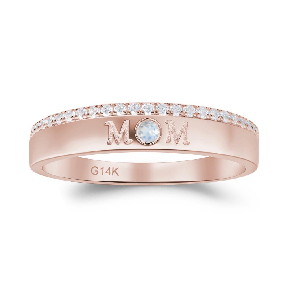 Moonstone Eternity Mother's Ring - LUO Jewelry #metal_14k rose gold