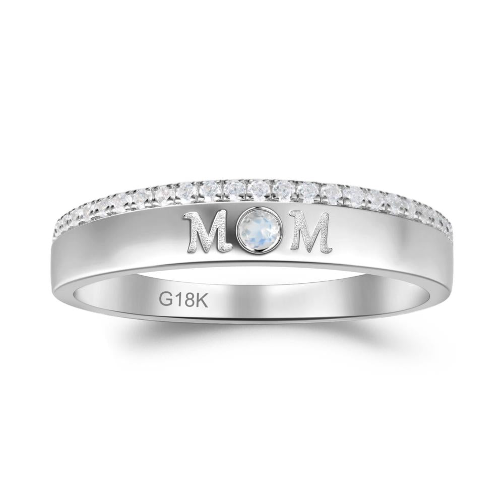 Moonstone Eternity Mother's Ring - LUO Jewelry #metal_18k white gold