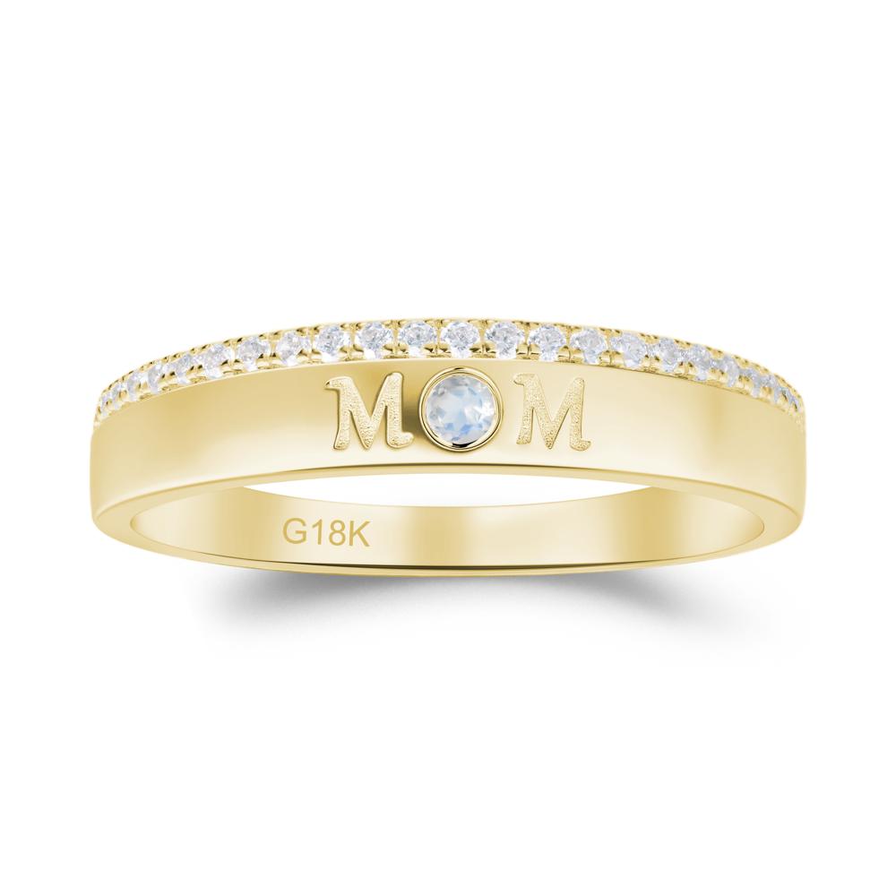 Moonstone Eternity Mother's Ring - LUO Jewelry #metal_18k yellow gold
