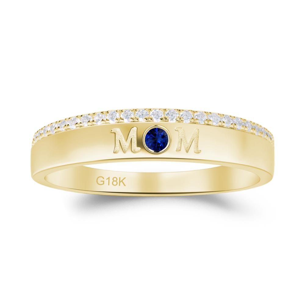 Round Sapphire Eternity Mom Ring - LUO Jewelry #metal_18k yellow gold