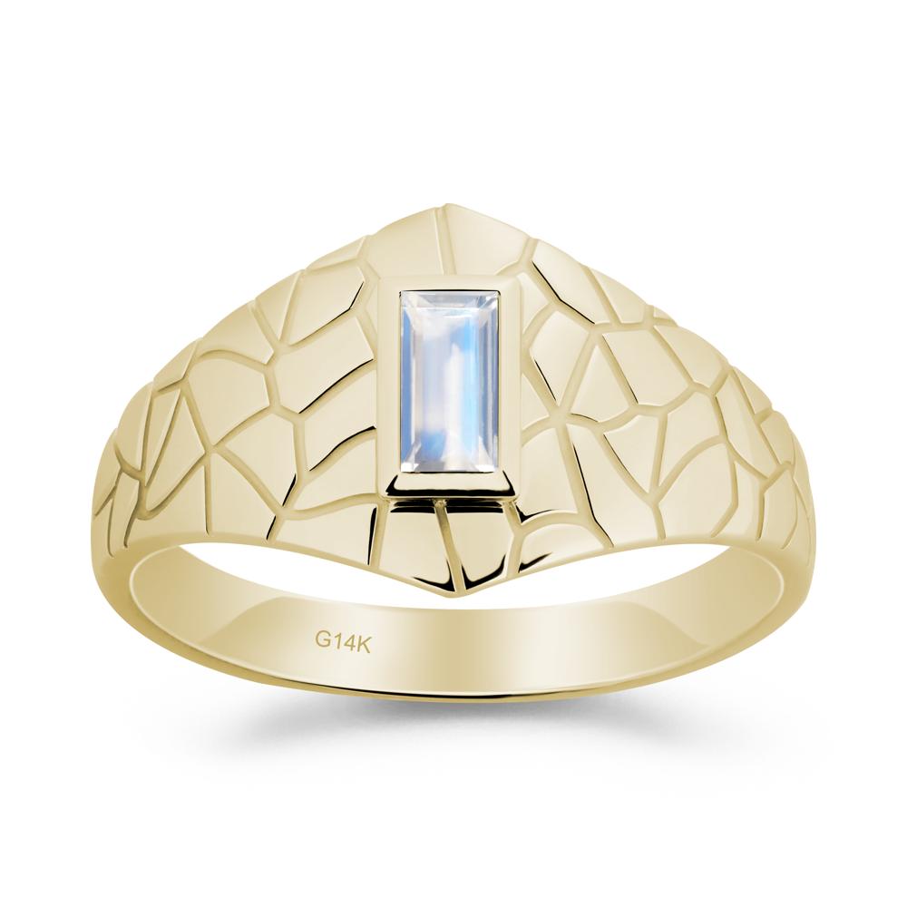 Moonstone Cracked Texture Ring - LUO Jewelry #metal_14k yellow gold