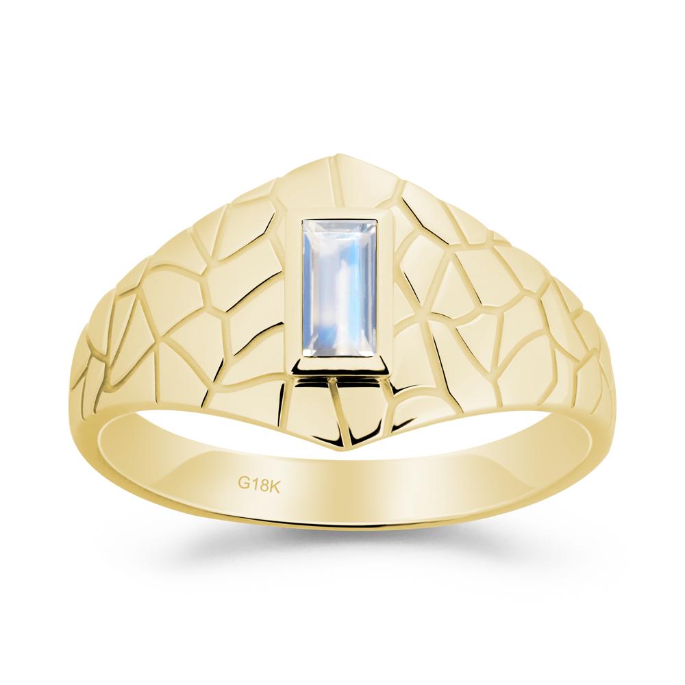 Moonstone Cracked Texture Ring - LUO Jewelry #metal_18k yellow gold