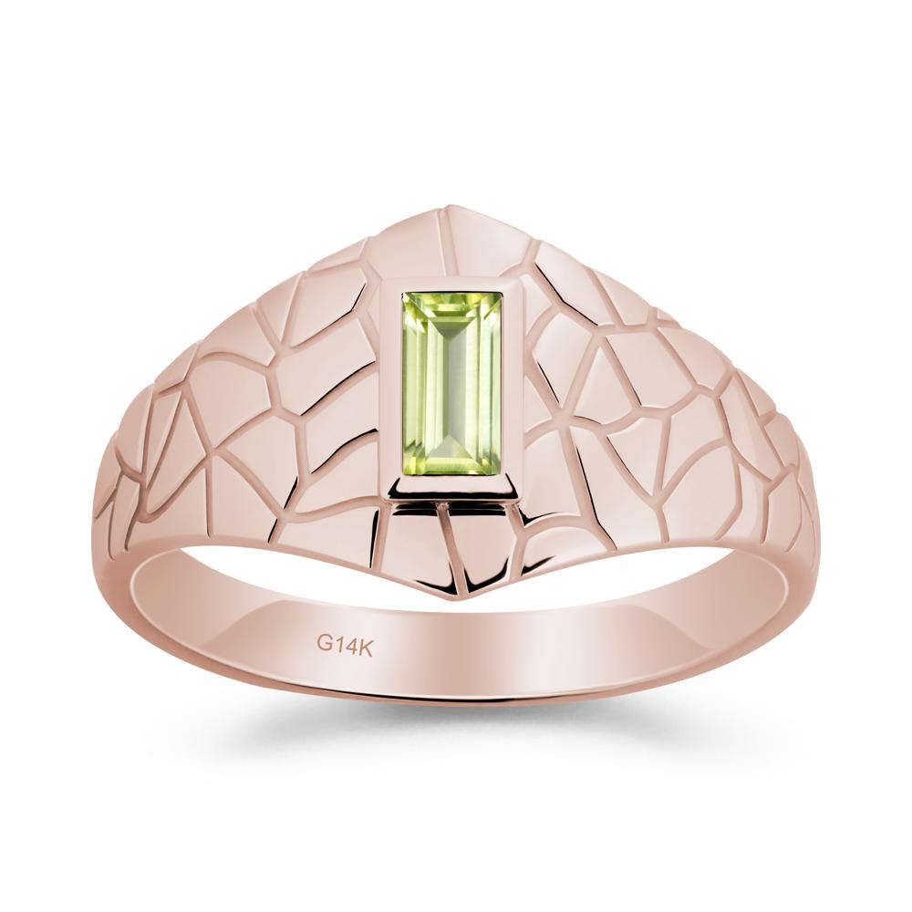 Peridot Cracked Texture Ring - LUO Jewelry #metal_14k rose gold