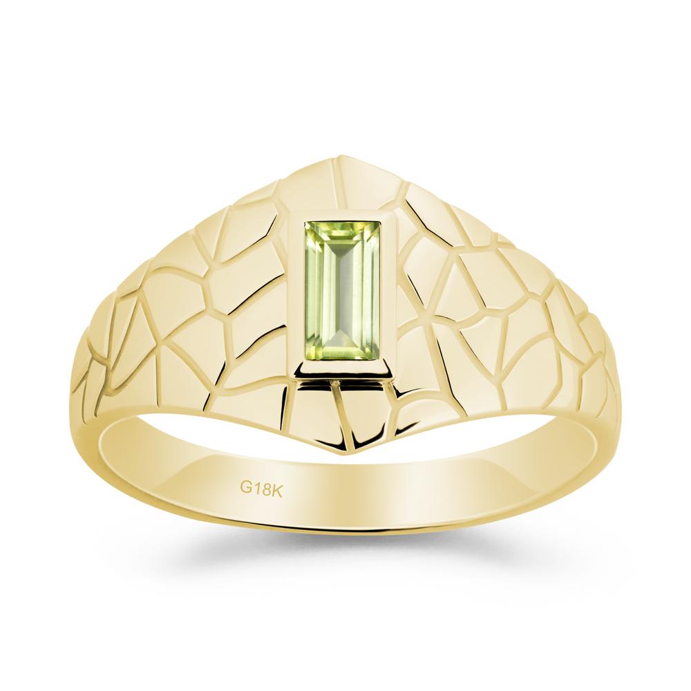 Peridot Cracked Texture Ring - LUO Jewelry #metal_18k yellow gold