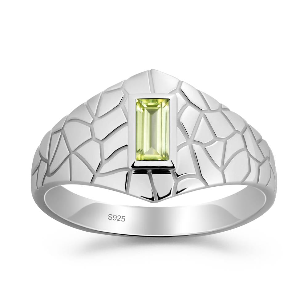 Peridot Cracked Texture Ring - LUO Jewelry #metal_sterling silver