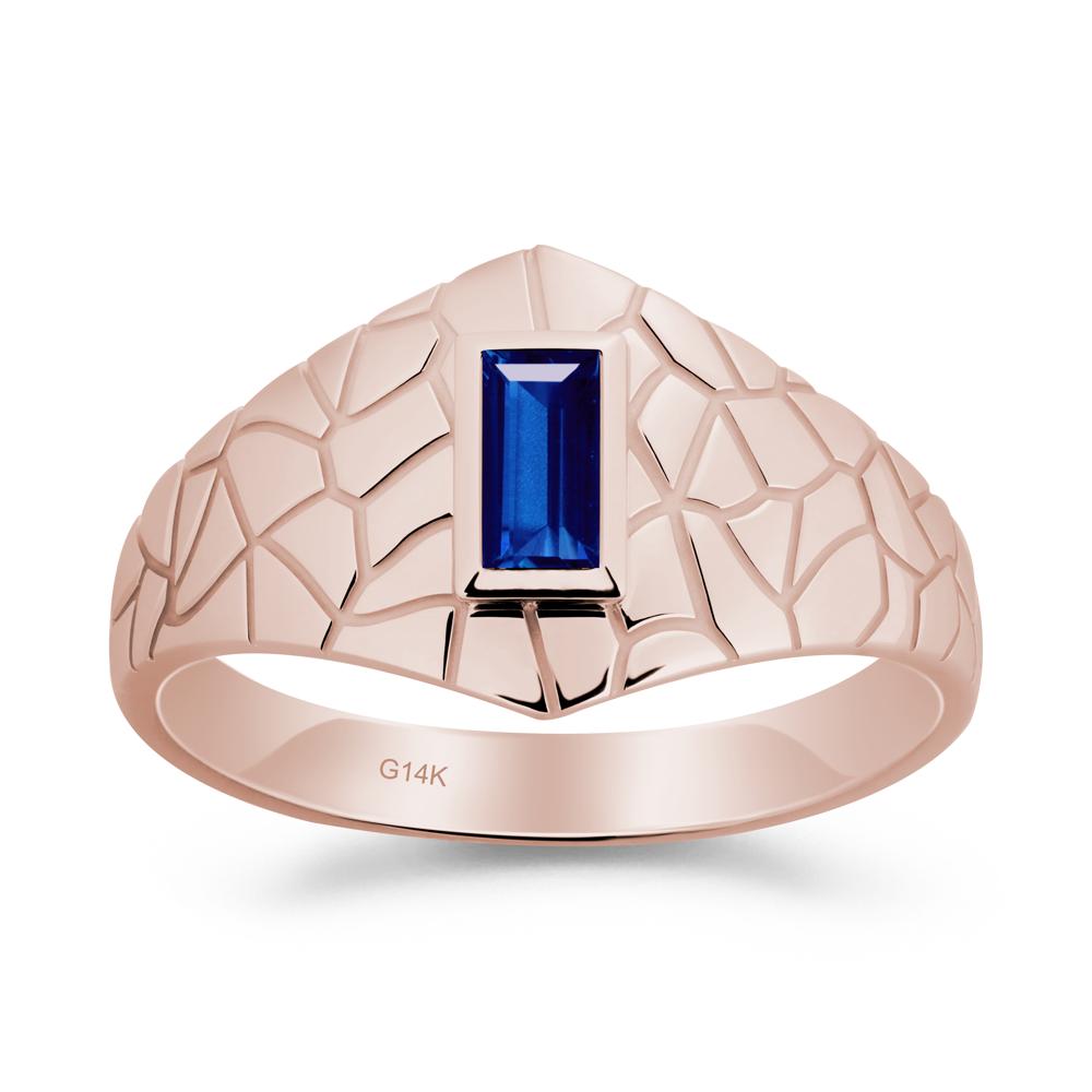 Sapphire Cracked Texture Ring - LUO Jewelry #metal_14k rose gold