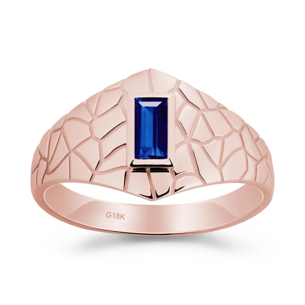 Sapphire Cracked Texture Ring - LUO Jewelry #metal_18k rose gold