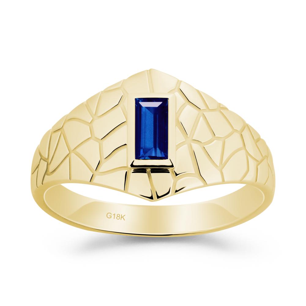 Sapphire Cracked Texture Ring - LUO Jewelry #metal_18k yellow gold