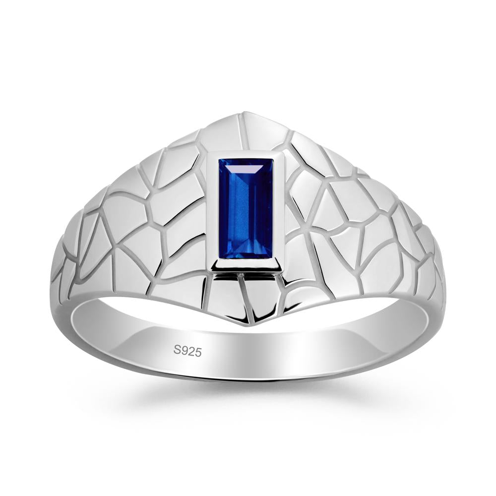 Sapphire Cracked Texture Ring - LUO Jewelry #metal_sterling silver