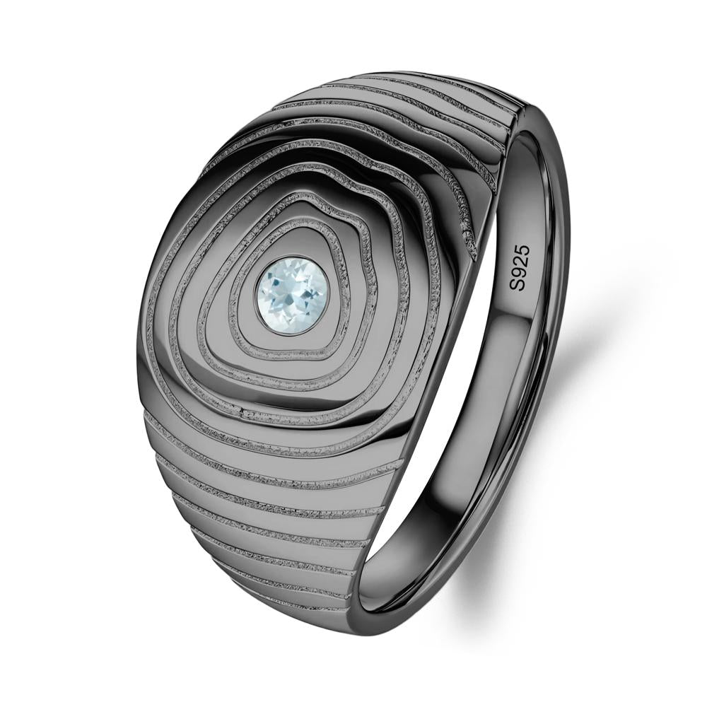 Natural Inspired Aquamarine Ring - LUO Jewelry #metal_black finish sterling silver