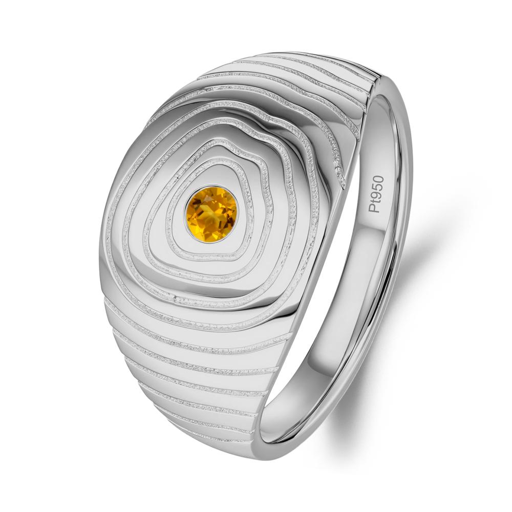 Natural Inspired Citrine Ring - LUO Jewelry #metal_platinum