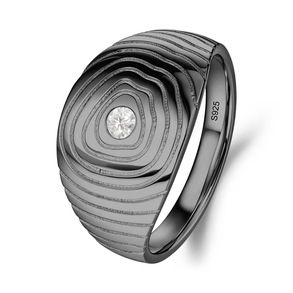 Natural Inspired Cubic Zirconia Ring - LUO Jewelry #metal_black finish sterling silver